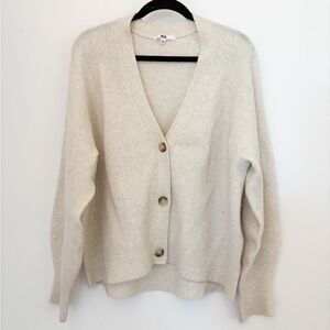 Uniqlo Soufflé Yarn Long Sleeve Short Cardigan Color Off White Size XL Sweater